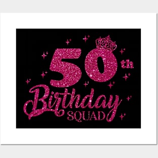 50th Birthday Squad Party 50 Years Old Yellow Gold Posters and Art